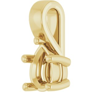 14K Yellow Gold 7x5 mm Pear Charm/Pendant Mounting – image 4