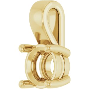 18K Yellow Gold 6.5 mm Round Charm/Pendant Mounting – image 4