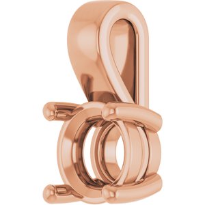 18K Rose Gold 6.5 mm Round Charm/Pendant Mounting – image 4