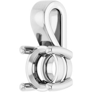 14K White Gold 6.5 mm Round Charm/Pendant Mounting – image 4