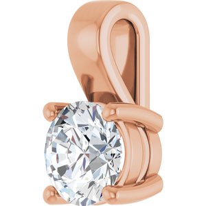 18K Rose Gold 6.5 mm Round Charm/Pendant Mounting – image 3