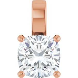 18K Rose Gold 11 mm Cushion Charm/Pendant Mounting