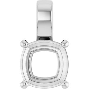 Sterling Silver 11 mm Cushion Charm/Pendant Mounting – image 2