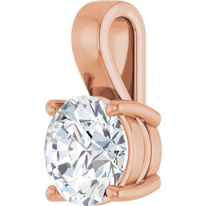 18K Rose Gold 9 mm Round Charm/Pendant Mounting – image 3