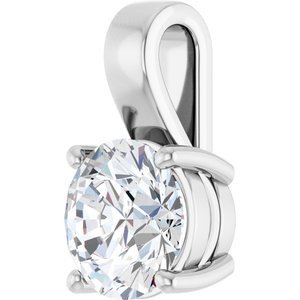 10K White Gold 9 mm Round Charm/Pendant Mounting – image 3