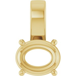14K Yellow Gold 10x8 mm Oval Charm/Pendant Mounting – image 2