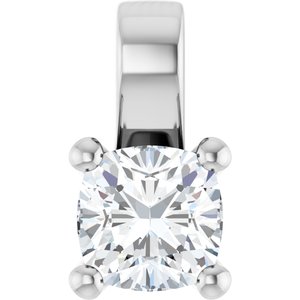 Platinum 6 mm Cushion Charm/Pendant Mounting