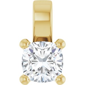 18K Yellow Gold 6 mm Cushion Charm/Pendant Mounting