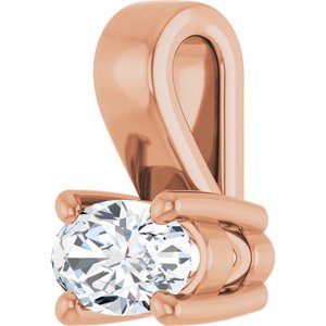 14K Rose Gold 5x3 mm Oval Charm/Pendant Mounting – image 3