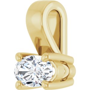 18K Yellow Gold 5x3 mm Oval Charm/Pendant Mounting – image 3