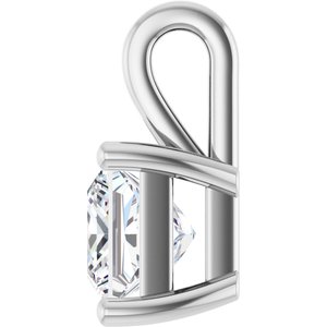 14K X1 White Gold 6 mm Square Charm/Pendant Mounting – image 5
