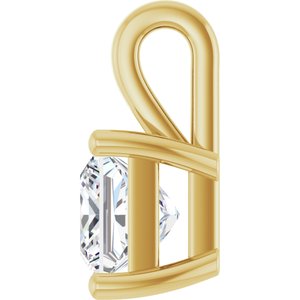 10K Yellow Gold 6 mm Square Charm/Pendant Mounting – image 5