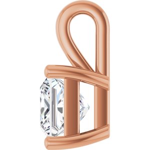 14K Rose Gold 6 mm Square Charm/Pendant Mounting – image 5