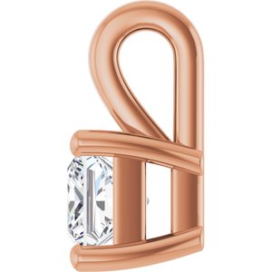 14K Rose Gold 3.5 mm Square Charm/Pendant Mounting – image 5