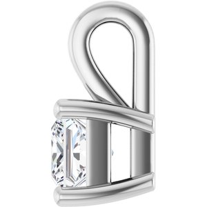 14K White Gold 3.5 mm Square Charm/Pendant Mounting – image 5