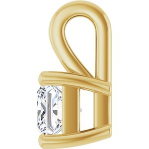 10K Yellow Gold 3.5 mm Square Charm/Pendant Mounting – image 5