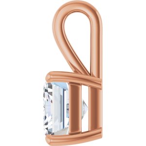 18K Rose Gold 11x9 mm Emerald Charm/Pendant Mounting – image 5