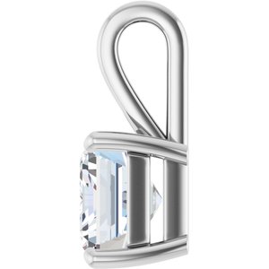 14K White Gold 11x9 mm Emerald Charm/Pendant Mounting – image 5