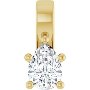 14K Yellow Gold 7x5 mm Pear Charm/Pendant Mounting