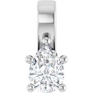 10K White Gold 7x5 mm Pear Charm/Pendant Mounting