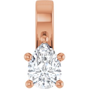 10K Rose Gold 7x5 mm Pear Charm/Pendant Mounting
