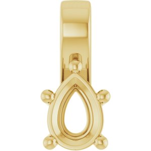 14K Yellow Gold 7x5 mm Pear Charm/Pendant Mounting – image 2