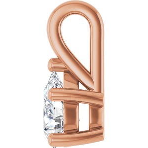 14K Rose Gold 7x5 mm Pear Charm/Pendant Mounting – image 5