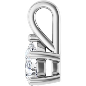 14K White Gold 7x5 mm Pear Charm/Pendant Mounting – image 5