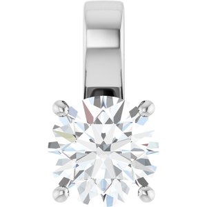 18K White Gold 9 mm Round Charm/Pendant Mounting