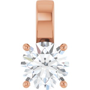 18K Rose Gold 9 mm Round Charm/Pendant Mounting