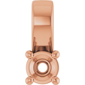 10K Rose Gold 3 mm Round Charm/Pendant Mounting – image 2