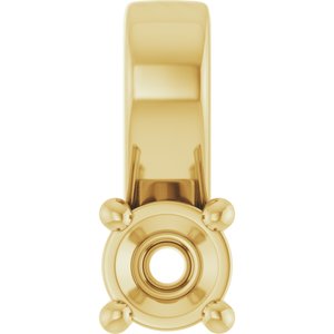 14K Yellow Gold 3 mm Round Charm/Pendant Mounting – image 2