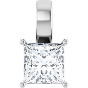 14K White Gold 9 mm Square Charm/Pendant Mounting