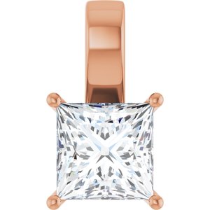 18K Rose Gold 9 mm Square Charm/Pendant Mounting