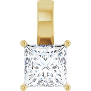 14K Yellow Gold 9 mm Square Charm/Pendant Mounting