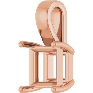 14K Rose Gold 9 mm Square Charm/Pendant Mounting – image 4
