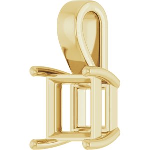 10K Yellow Gold 9 mm Square Charm/Pendant Mounting – image 4