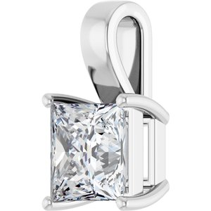 18K White Gold 9 mm Square Charm/Pendant Mounting – image 3