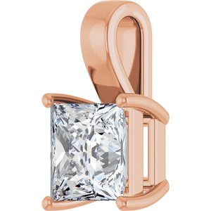 10K Rose Gold 9 mm Square Charm/Pendant Mounting – image 3