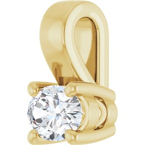 10K Yellow Gold 4x3 mm Oval Charm/Pendant Mounting – image 3