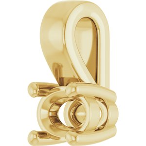 18K Yellow Gold 4x3 mm Oval Charm/Pendant Mounting – image 4