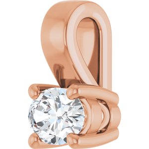 10K Rose Gold 4x3 mm Oval Charm/Pendant Mounting – image 3