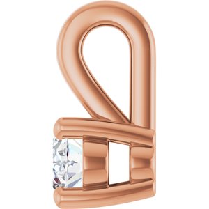 18K Rose Gold 4x3 mm Oval Charm/Pendant Mounting – image 5