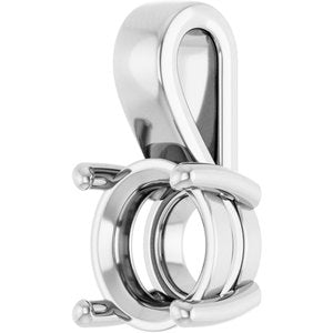 18K White Gold 8 mm Round Charm/Pendant Mounting – image 4