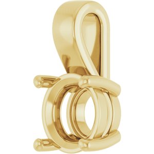 18K Yellow Gold 8 mm Round Charm/Pendant Mounting – image 4
