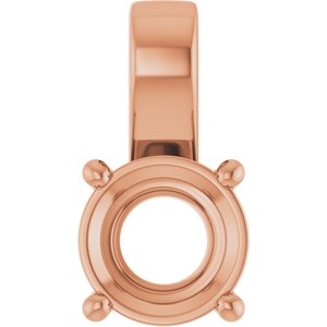 14K Rose Gold 8 mm Round Charm/Pendant Mounting – image 2