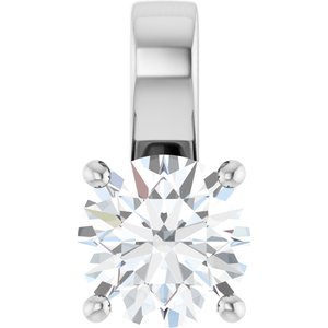 10K White Gold 8 mm Round Charm/Pendant Mounting