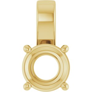 14K Yellow Gold 8 mm Round Charm/Pendant Mounting – image 2