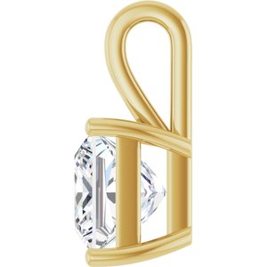 14K Yellow Gold 9 mm Square Charm/Pendant Mounting – image 5