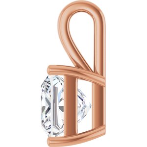 14K Rose Gold 9 mm Square Charm/Pendant Mounting – image 5